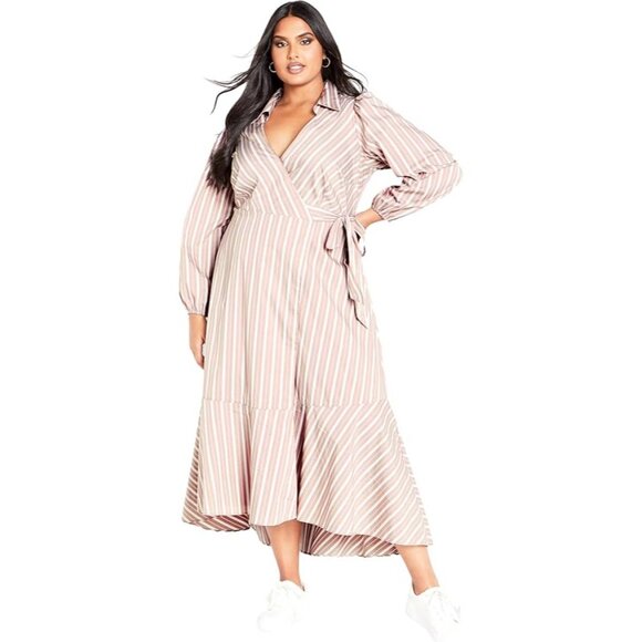Avenue womens Avenue Plus Size Dress Sue Wrap Dress US 26/28 - Picture 1 of 10